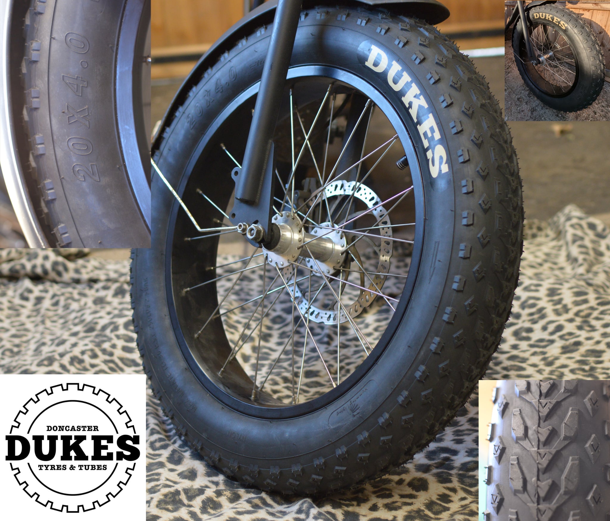 Pneumatico Fat Bike Dukes Black Cat 20x4 &ndash; Con Camera D'Aria Premium, Valvola Schrader